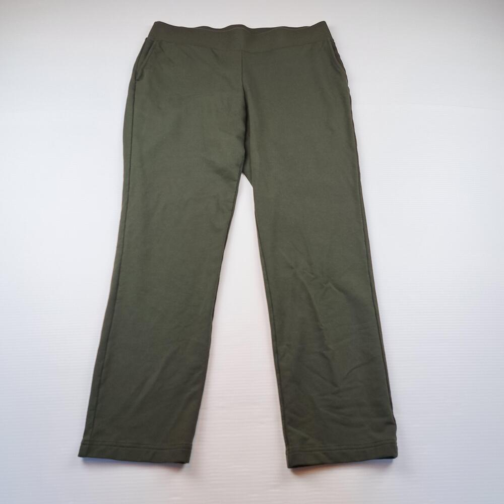 Pure Jill Pants Womens M Petite Green Affinity French Terry Slim Pull On Lounge